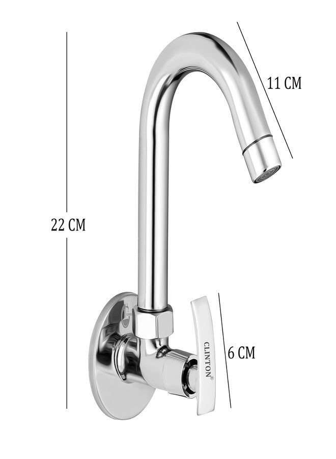 CLINTON Ocean Brass Sink Cock with Swinging Spout/Wall Mounted - Image 2